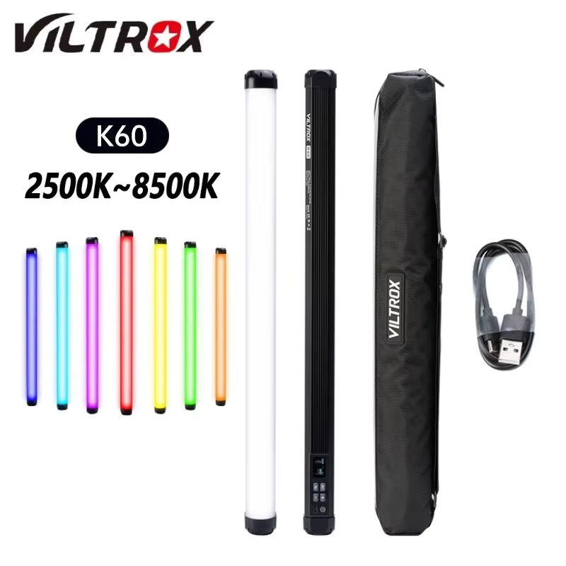 VILTROX K60 20W RGB LED Light Tube เติมแสง Wand Stick 2500K-8500K หรี่แสงได้ TLCI97 CRI95 OLED รีโมท