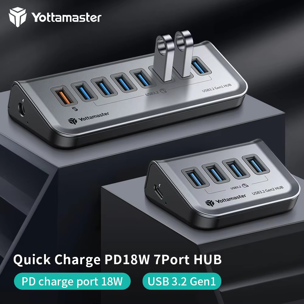 Yottamaster Docking Station อะแดปเตอร์ฮับ USB เป็น Thunderbolt 3 PD ชาร์จ USB 3.2 Gen2 Type-C TF SD 