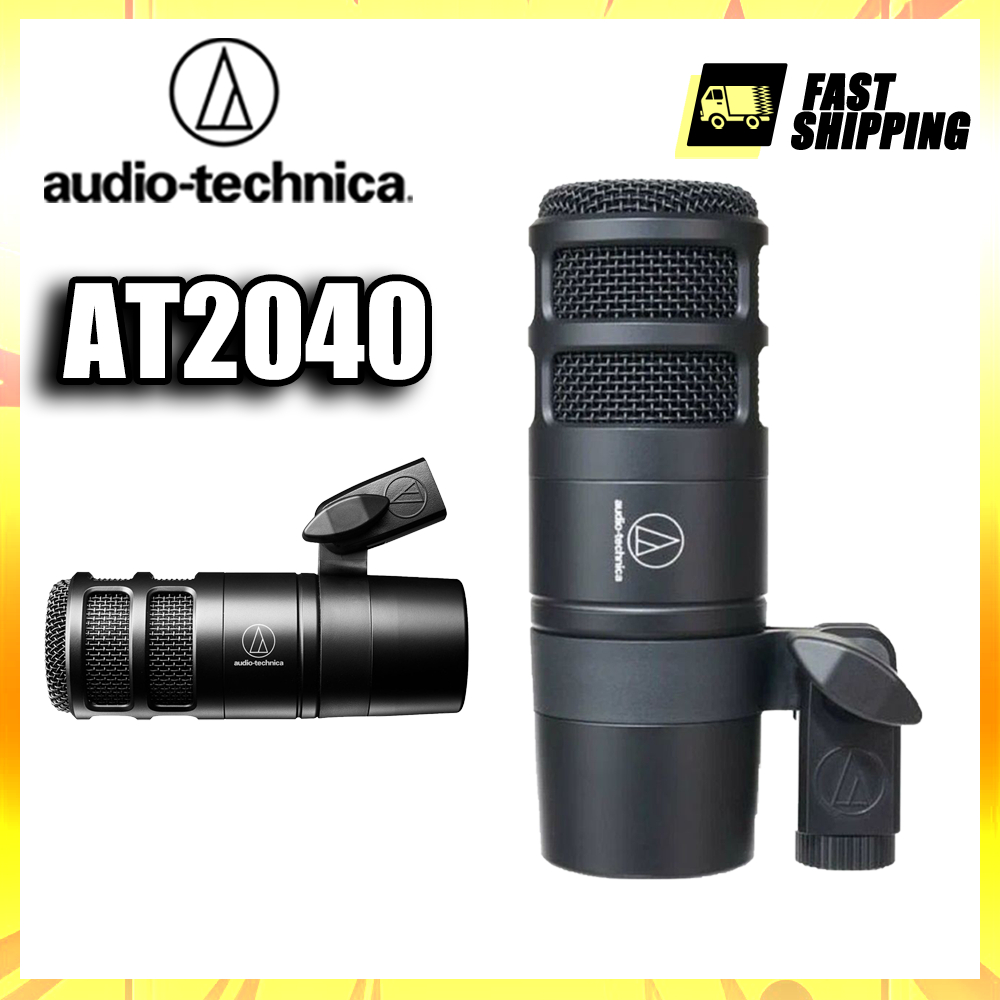 Audio-technica AT2040 Supercardioid Dynamic Podcast Microphone XLR, สีดํา