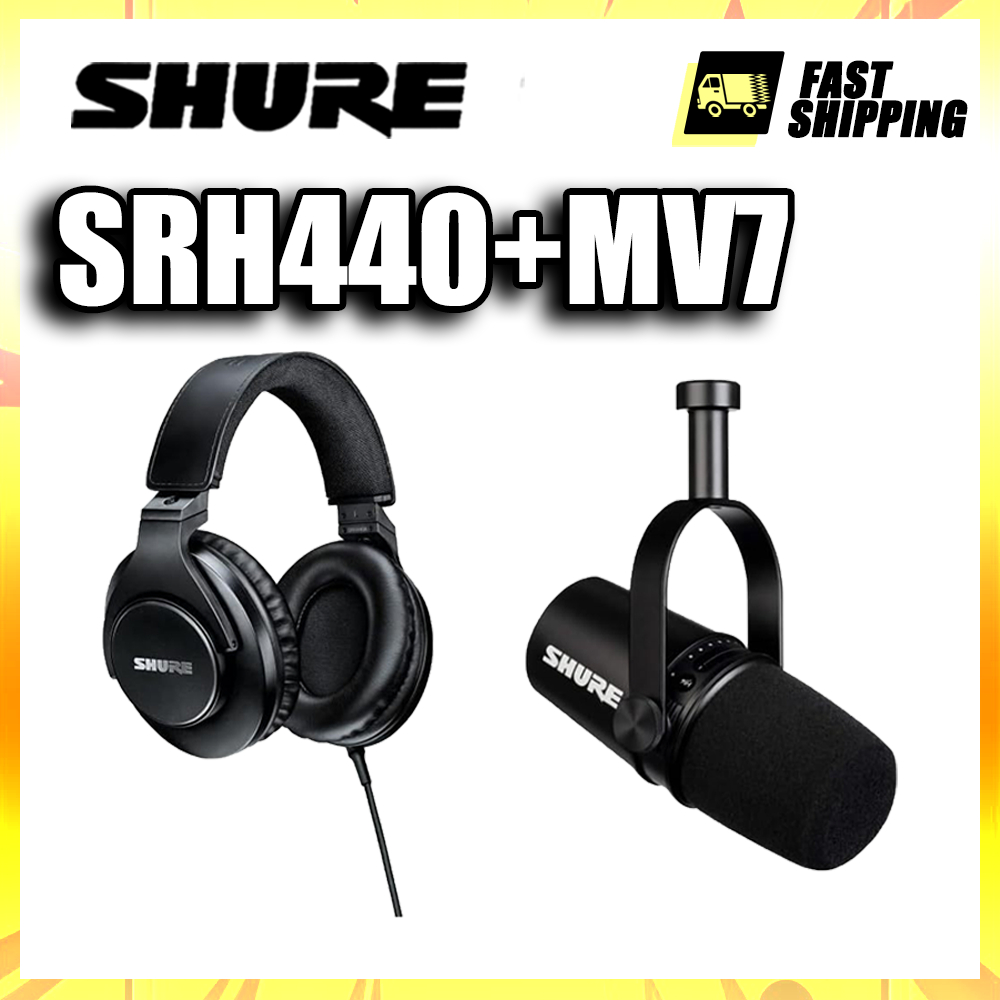 Shure SRH440A + MV7 หูฟังไมโครโฟน USB/XLR