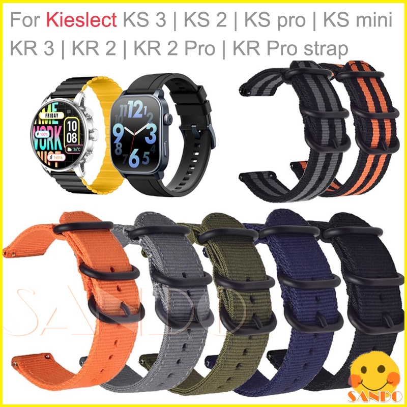 สาย Kieslect AI Elite2 Kieslect KS3 KS2 KS pro mini สมาร์ทวอท์ชผ้าใบไนลอนทอสายผ้า Kieslect KR3 KR2 K