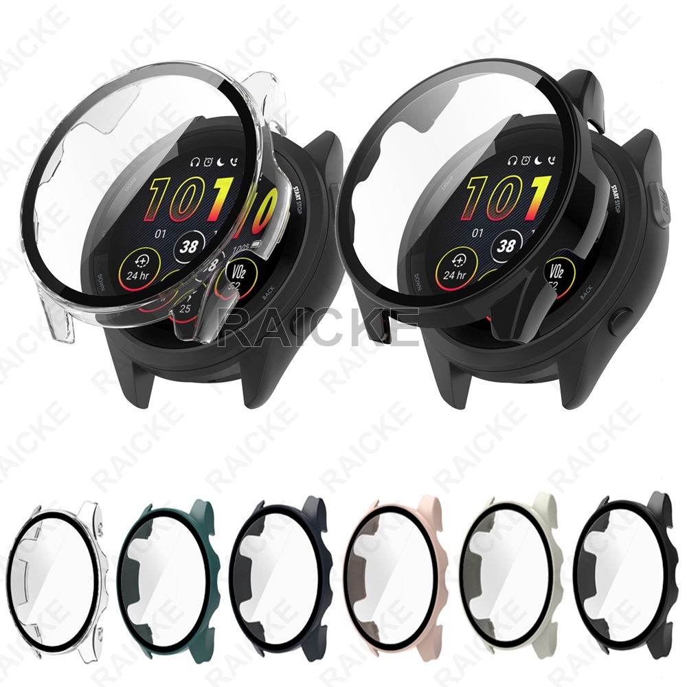 ฟิล์มแก้วนิรภัยพร้อมป้องกันหน้าจอกรณีคอมพิวเตอร์แข็งสำหรับ Garmin Forerunner 265 / 265S / 170 / 70