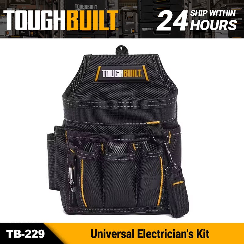 TOUGHBUILT TB-229 Universal ชุดช่างไฟฟ้ากระเป๋าเข็มขัดเครื่องมือทนต่อการสึกหรอกระเป๋าเครื่องมือ