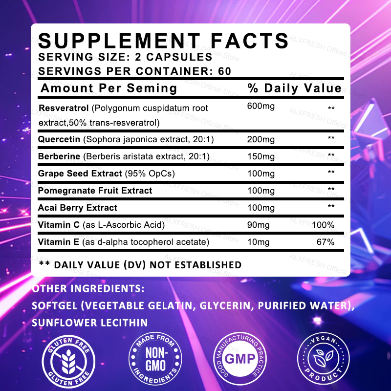 Resveratrol Complex Capsules สารต้านอนุมูลอิสระดูแลสุขภาพผิว thumbnail 4