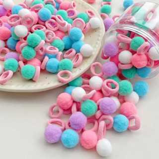 10ชิ้น/เซ็ตเด็กยืดหยุ่นเชือกผมตุ๊กตาบอลยางหวานผมหางม้าถือผูก…