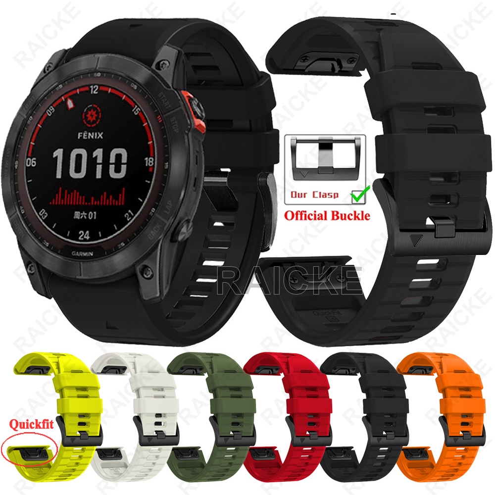 สายนาฬิกาซิลิโคนสําหรับ Garmin Fenix 8 51mm 47mm/ 7X pro / 6 / 5X Plus / Fenix3 hr / Forerunner 970 935 945 955 965