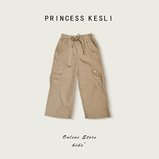 Princess Kesli กางเกงคาร์โก้เด็กหญิง เอวยางยืด ทรงหลวม ผ้านุ…