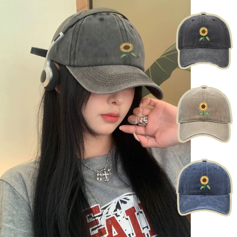 Halo studio พร้อมส่ง🔥ดอกทานตะวันหมวกเบสบอล Sunflower Hat หมวกกันแดดแบบลำลอง