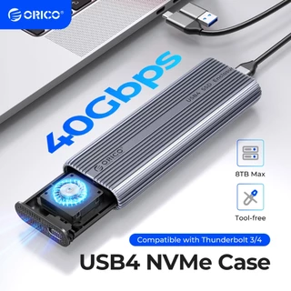 ORICO M.2 NVMe SSD Enclosure USB4 อลูมิเนียมพัดลมในตัวสําหรับ NVMe/PCIe SSDs (ACOM2-U4 )