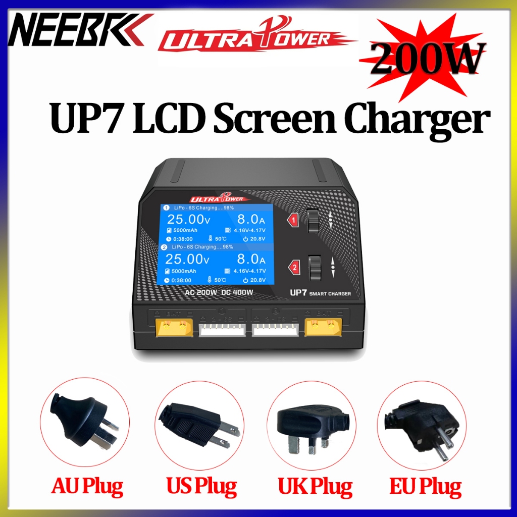 Ultra POWER UP7 Dual Channel แบตเตอรี่ AC 100-240V/DC 9.0-32V Charger Smart Balance Charger & Discha