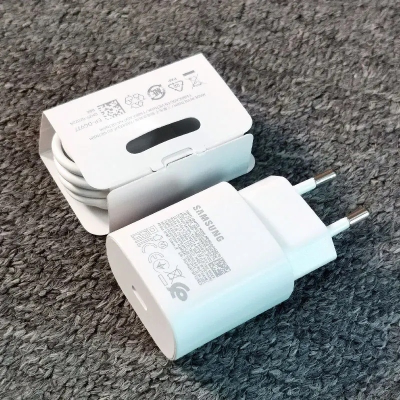 Samsung 25W Charger Super Fast Charge Adapter สําหรับ Galaxy S20 S21 S22 S23 S24 Z พลิกพับ 6 5 4 3