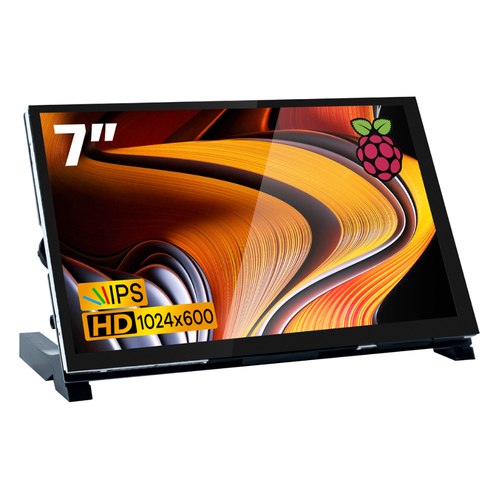 LAFVIN 7 นิ้ว IPS LCD หน้าจอสัมผัส Raspberry Pi Monitor จอแสดงผล 1024600 หน้าจอ Capacitive HDMI Monitor ใช้งานร่วมกับ Raspberry Pi 5/4B/3B +, BB สีดํา, Windows 10 8 7