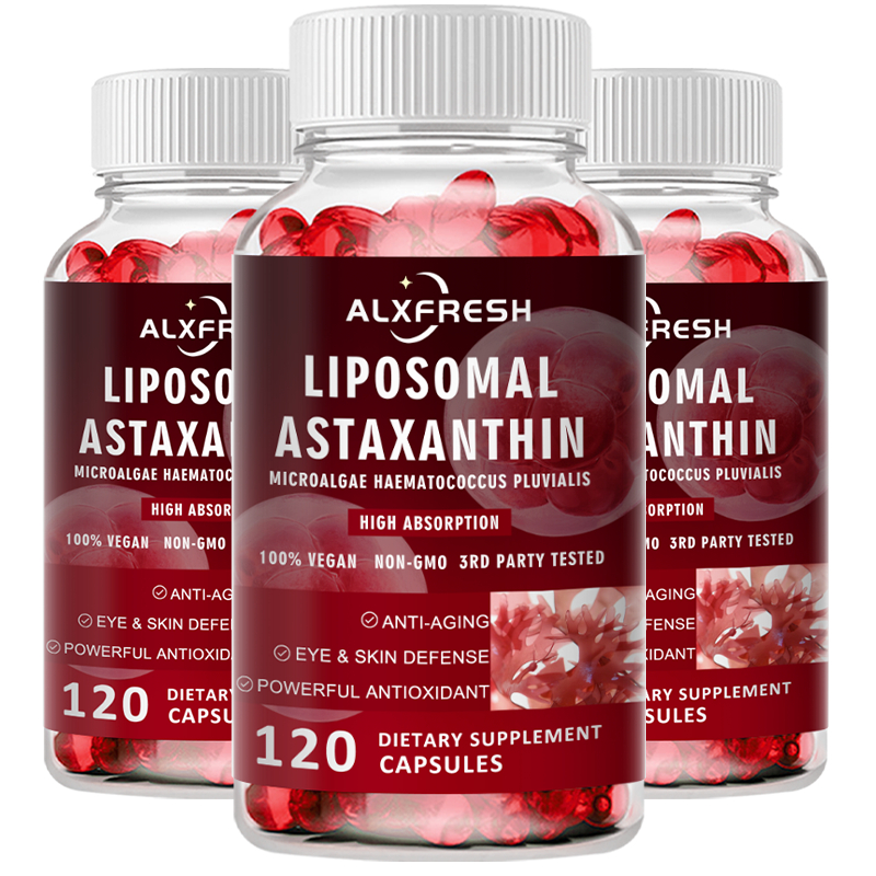 Liposomal Astaxanthin 24 มก. สารต้านอนุมูลอิสระการดูดซึมสูงสําหรับดวงตา, ผิว, Immune, Brain Cognitive Support