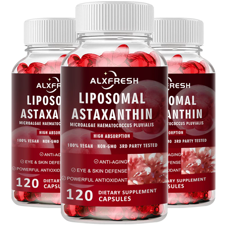 Liposomal Astaxanthin 24 มก. สารต้านอนุมูลอิสระการดูดซึมสูงสําหรับดวงตา, ผิว, Immune, Brain Cognitive Support
