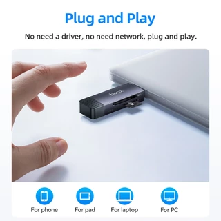 hoco. HB45 การ์ดรีดเดอร์ Type-C / USB 3.0 ความจุสูงสุด 2TB อ่าน SD / TF Card Reader