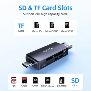 hoco. HB45 การ์ดรีดเดอร์ Type-C / USB 3.0 ความจุสูงสุด 2TB อ่าน SD / TF Card Reader