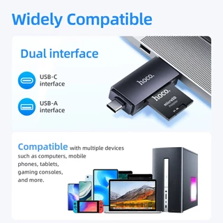 hoco. HB45 การ์ดรีดเดอร์ Type-C / USB 3.0 ความจุสูงสุด 2TB อ่าน SD / TF Card Reader