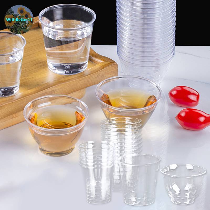 Better 30/36/50 ชิ้นพลาสติกใส Shot แว่นตา Jelly Cup Plastique Tumblers .