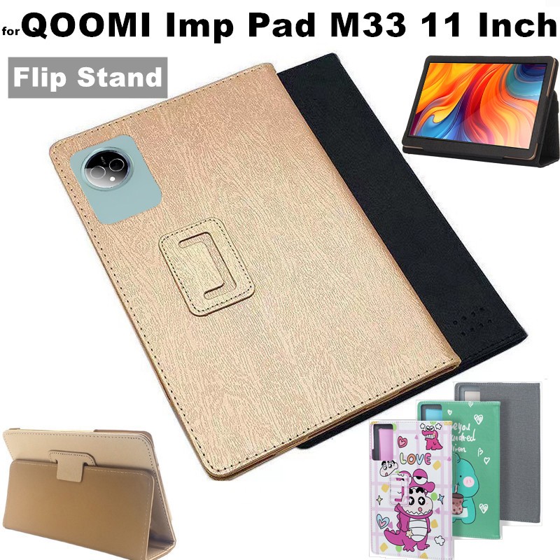 Flip Case for QOOMI Imp Pad M33 11 Inch Android Tablet Silk Pattern Cover Flip Foldable Stand Full Body Protective Case