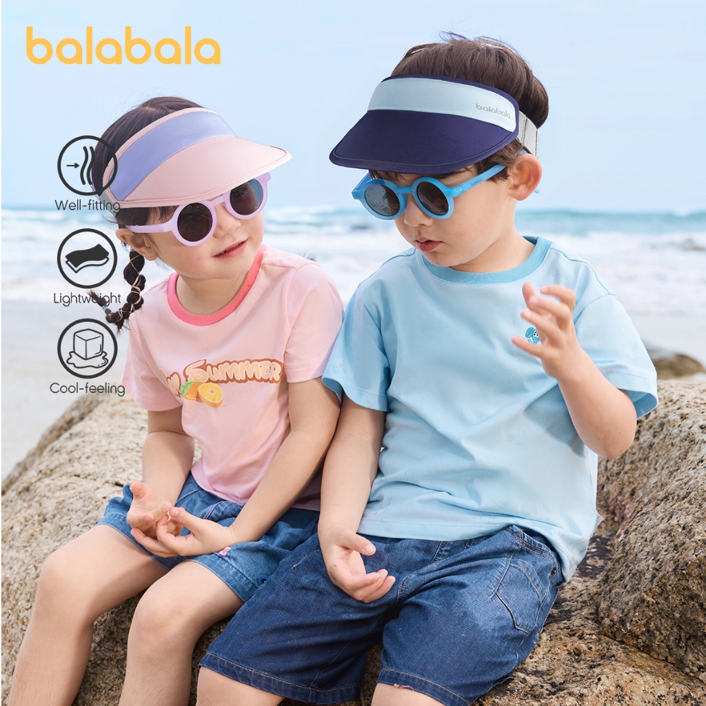 Balabala หมวกเด็กฤดูร้อนใหม่เทนนิสหมวกเด็กผู้หญิงสีบล็อกป้องกันแสงแดดสบาย Visor น้ําหนักเบาสําหรับกลางแจ้ง