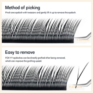 NATUHANA Fox YY Eyelash Extensions Premade Volume Fox Flying Lashes Matte Black Natural Soft Makeup