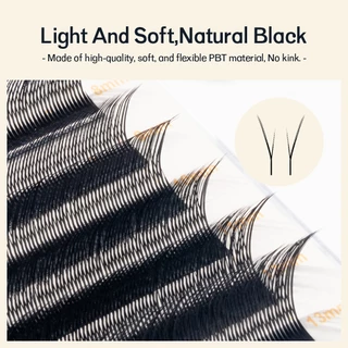 NATUHANA Fox YY Eyelash Extensions Premade Volume Fox Flying Lashes Matte Black Natural Soft Makeup