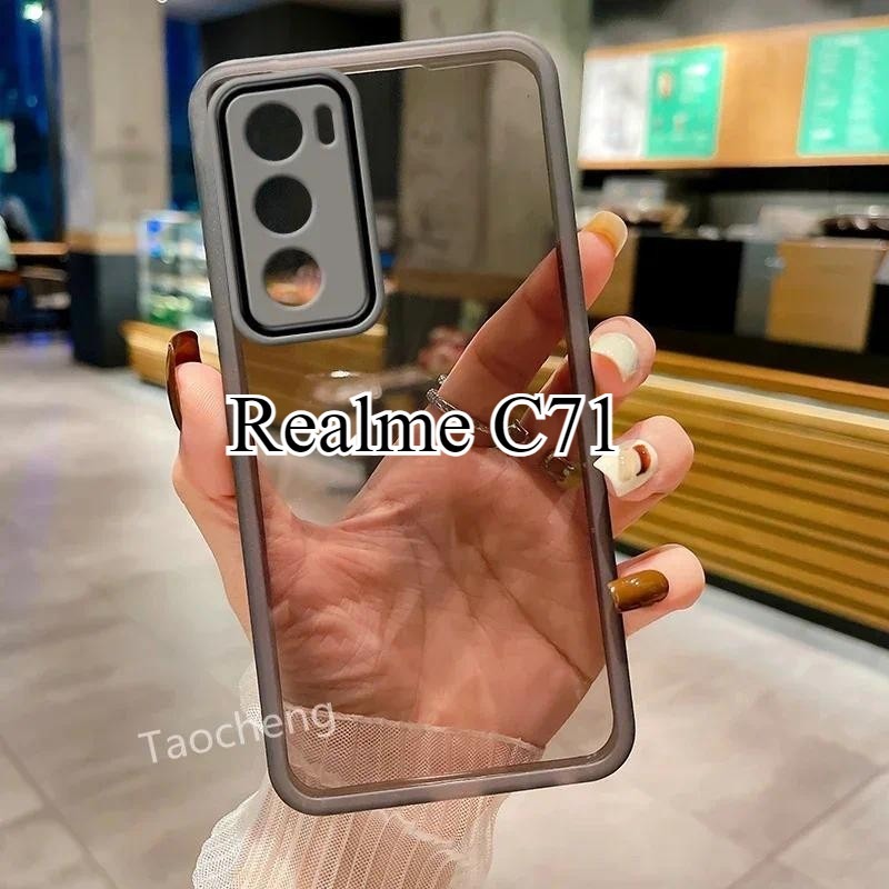 เคสโทรศัพท์โปร่งแสงนุ่มสําหรับRealme C71 C 71 C75 C75X GT 7 7T RealmeC71 4G 2025 Clear TPUปลอกสีชมพู