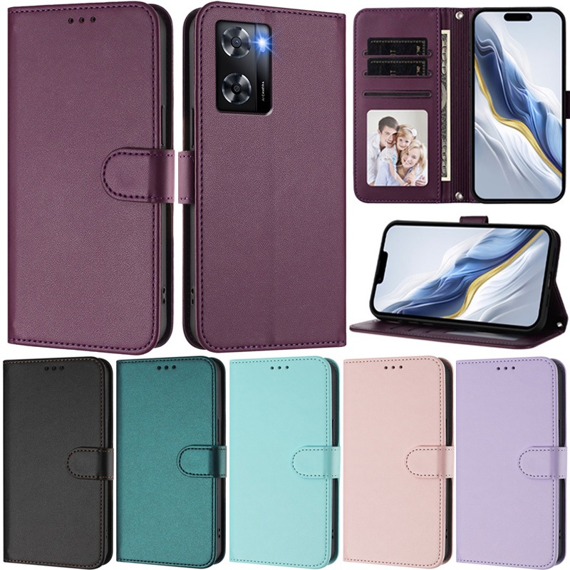 หรูหราปลอกสําหรับOppo A57 4G A77 2022 A16 A56 5G A74 4G A57s A77s A76 A96 4G A15 A54 4G A54s A52 A72 A92 A54 5Gกรณีหนังกรณีหนังกรณีกรณี