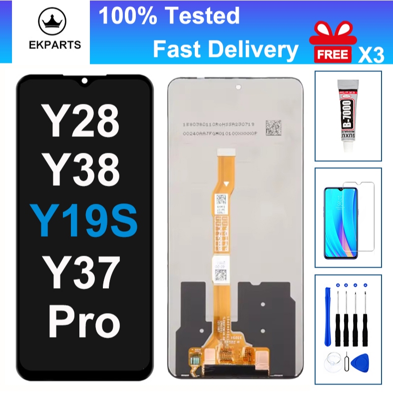 IPS LCD สําหรับ VIVO Y28 4G Y38 5G Y19S Y37 Pro Touch Screen Display Assembly V2352 V2354A เปลี่ยน
