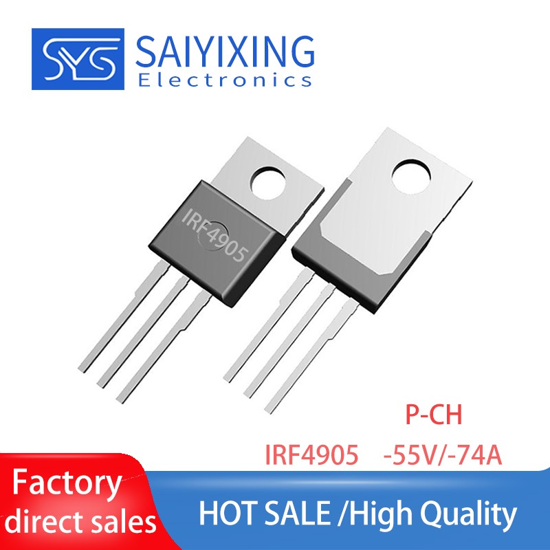 10PCS ยี่ห้อใหม่ IRF4905 TO220 MOSFET-55V-74A IRF4905PBF ทรานซิสเตอร์ 4905