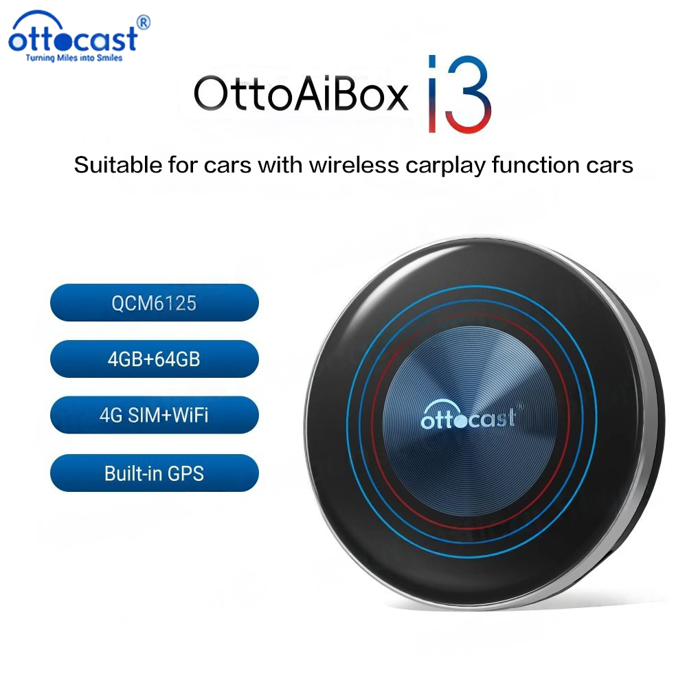 Ottocast I3 Ai กล่องทีวีสําหรับ BMW Hyundai Deepal BYD ไร้สาย CarPlay รถอุปกรณ์เสริม Android 13.0 QC