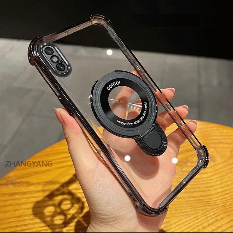 กรณีสําหรับiPhone X Xs Xr Xs Max Ultraบางออกแบบใหม่ผู้ถือโทรศัพท์Electroplatedกันกระแทกเคสโทรศัพท์ความงามแม่เหล็กดูดฟังก์ชั่นTPUซิลิโคนนุ่มกรณี