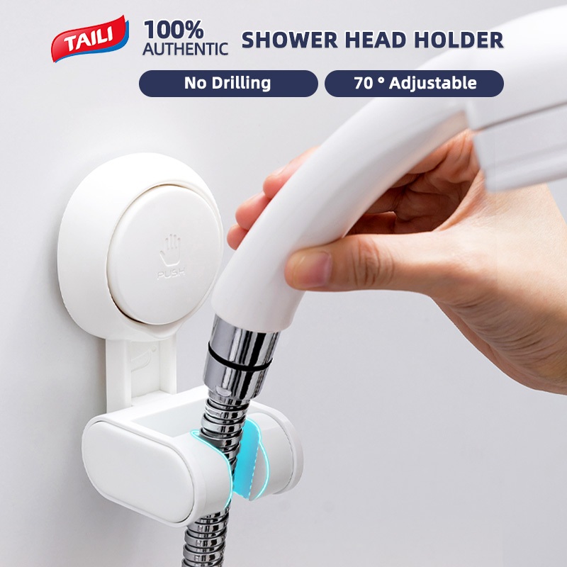 TAILI ที่แขวนฝักบัวไม่มีสว่านติดผนังถ้วยดูดที่วางหัวฝักบัว