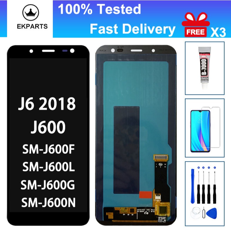 จอแสดงผล LCD สําหรับ Samsung Galaxy J6 2018 J600 SM-J600F J600G Touch Screen Digitizer Assembly Repl