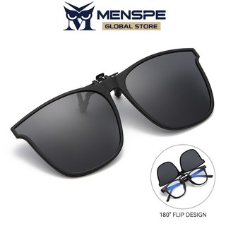 MENSPE คลิปบนแว่นตากันแดดโพลาไรซ์ TR90 กรอบ Unisex ขนาดใหญ่น้ำหนักเบา Anti-Glare สำหรับการใช้งานกลางแจ้งและขับรถ_flip up_