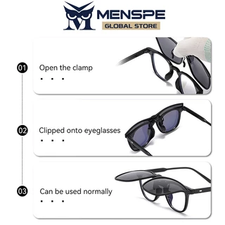 MENSPE คลิปบนแว่นตากันแดดโพลาไรซ์ TR90 กรอบ Unisex ขนาดใหญ่น้ำหนักเบา Anti-Glare สำหรับการใช้งานกลางแจ้งและขับรถ_flip up_