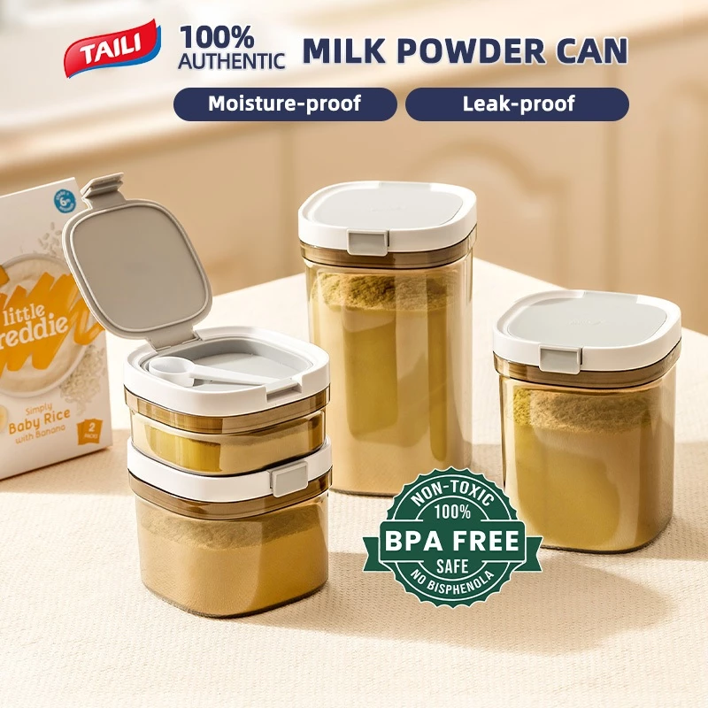 TAILI โถนมผงสุญญากาศ BPA FREE อาหาร โถปิดผนึก อาหารแบบใช้ซ้ําได้ กล่องปิดผนึก สะท้อนยูวี