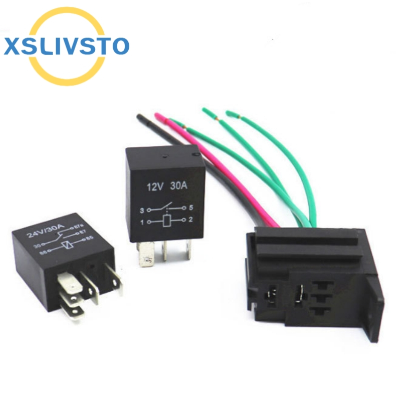 1 ชุด DC 12V 30A Rated Current 1NO 1NC SPDT 4/5 Pins รถยานยนต์นาฬิกาปลุกรีเลย์ 40 Amp ใหม่ xslivsto 