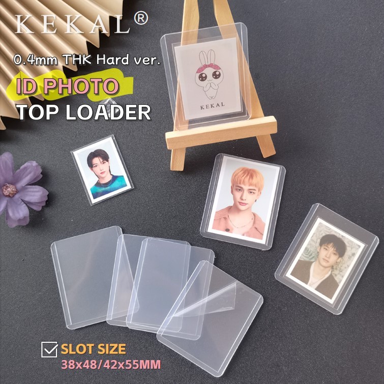 KEEKAL Toploader สําหรับ ID Photo0.4 มม.ความคมชัดสูง Hard Mini Card Holder ใบอนุญาตภาพป้องกันกรณีใบรับรอง Photo Storage