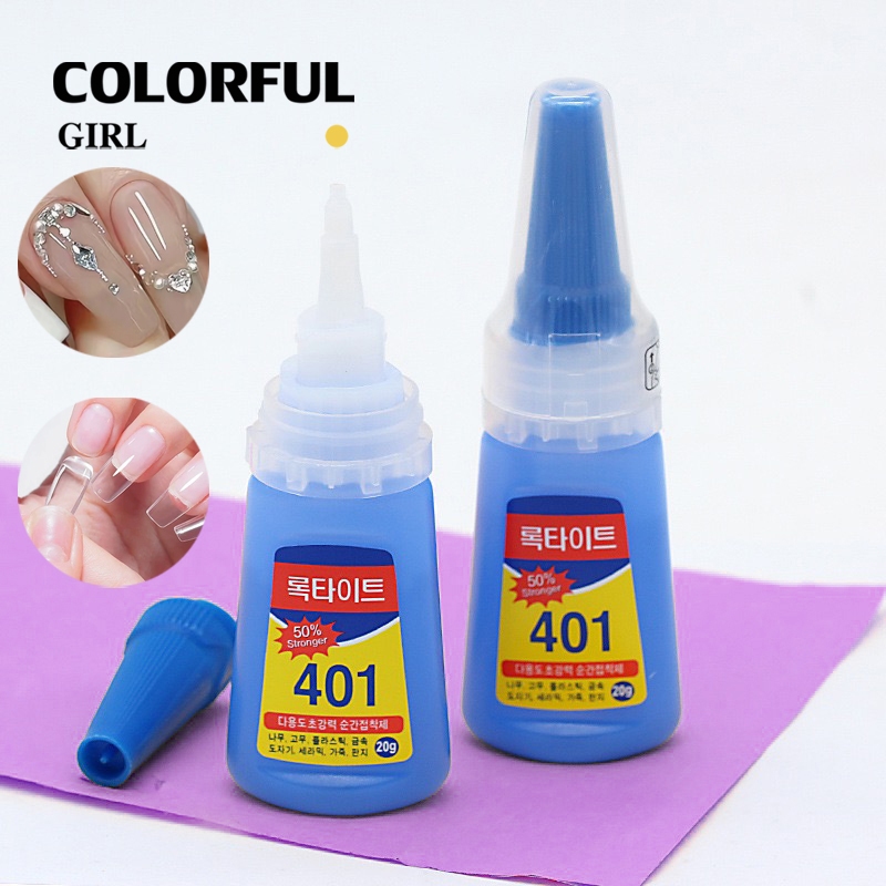 พร้อมส่งกาวติดเล็บปลอม 401 เนื้อเจลน้ํา (ไม่ต้องอบ) อุปกรณ์ทําเล็บ กาวติดอะไหล่เล็บ อุปกรณ์ทำเล็บ ติดเล็บปลอม กาวน้ำ401 20g/12g