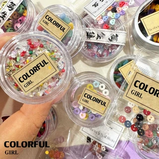 FUN BEADS สไตล์เกาหลี อิน ด้ายสีเค้กริบบิ้นริบบิ้นอุปกรณ์แต่งเล็บน่ารักผสมสีรูปพิเศษน้ําตาลเข็มสีถั่วเครื่องปั้นดินเผานุ่มเครื ลูกปัดตกแต่งเล็บ funbeads พร้อมส่งในไทย