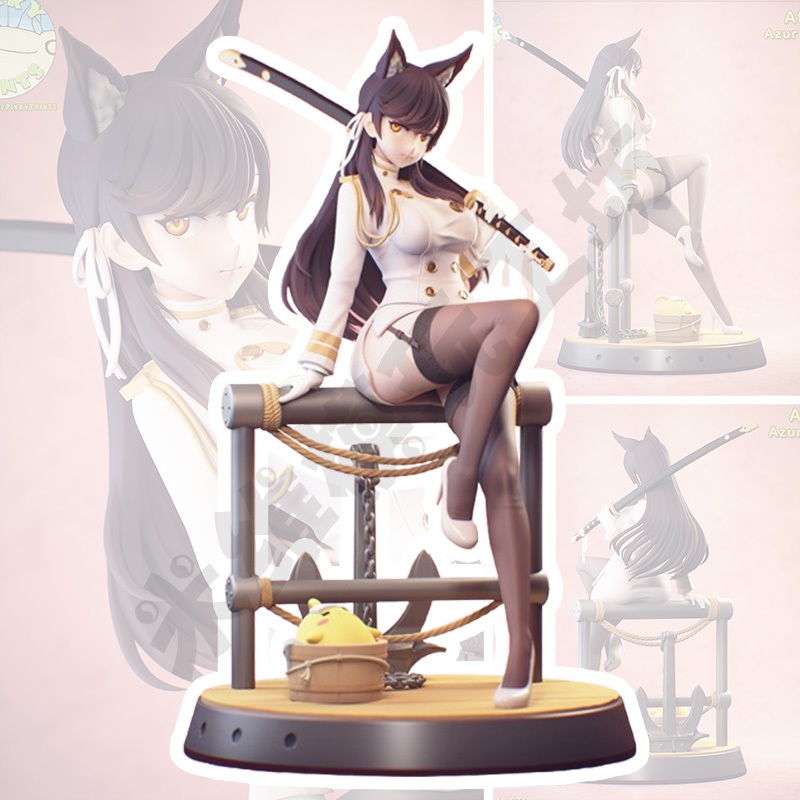 Azur Lane Atago Atago ความแม่นยําสูง GK รูป 3D การพิมพ์ [ฟรีสติกเกอร์น้ําตา Unpainted รุ่นสีขาว]