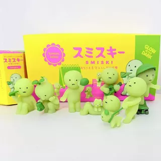 1 ชิ้นสุ่ม Smiski Mini Figure Sunday Series กล่องตาบอดน่ารักยืนตกแต่ง Line up: 6 ประเภท