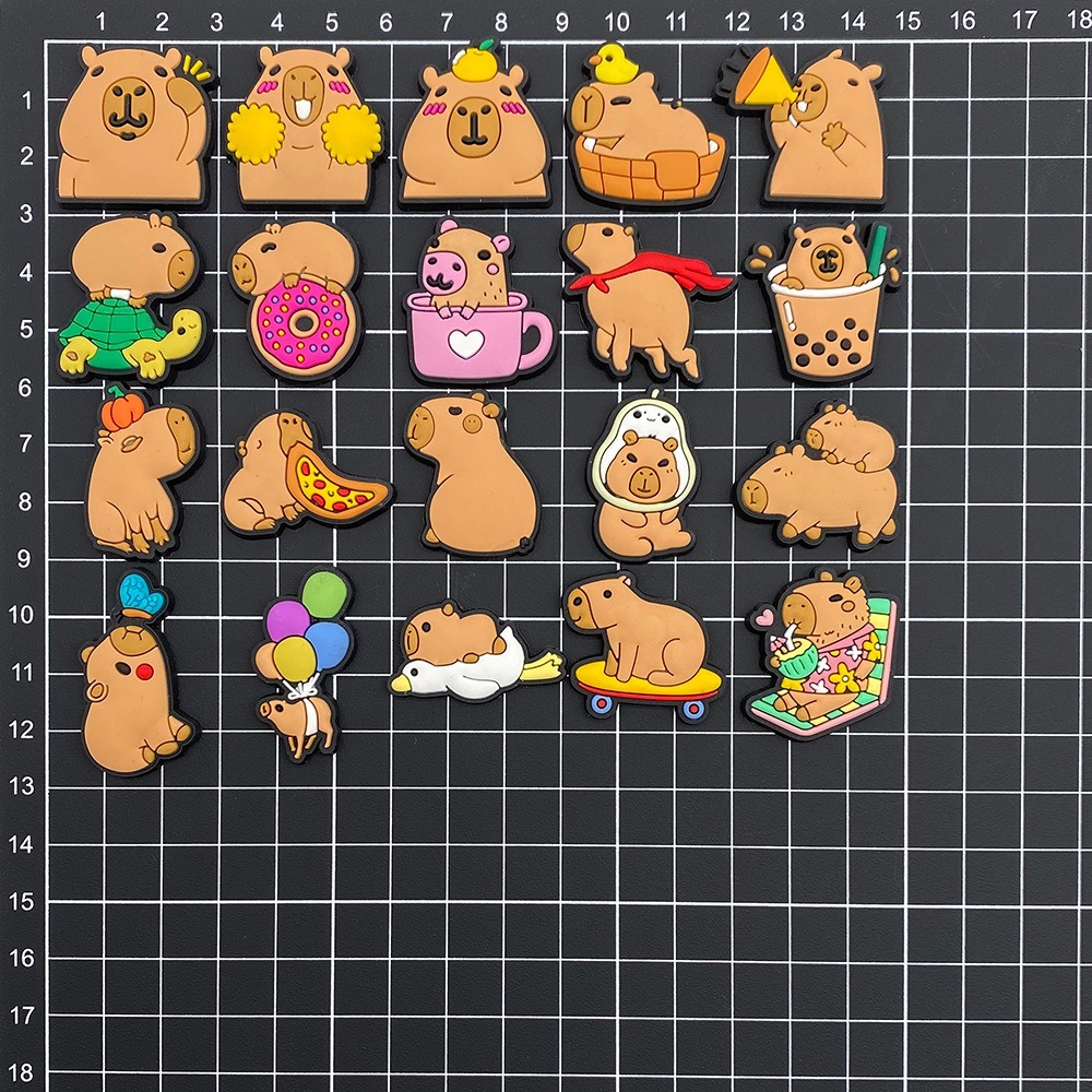 Hot 1 ชิ้น capybara Series รองเท้า charms อุปกรณ์เสริมตกแต่งรองเท้าแตะรองเท้าแตะหัวเข็มขัดของขวัญ - รูปที่ 7