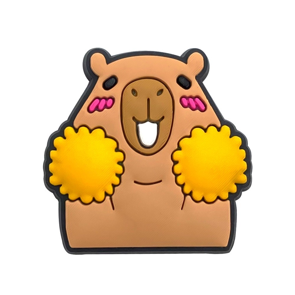 Hot 1 ชิ้น capybara Series รองเท้า charms อุปกรณ์เสริมตกแต่งรองเท้าแตะรองเท้าแตะหัวเข็มขัดของขวัญ - รูปที่ 2