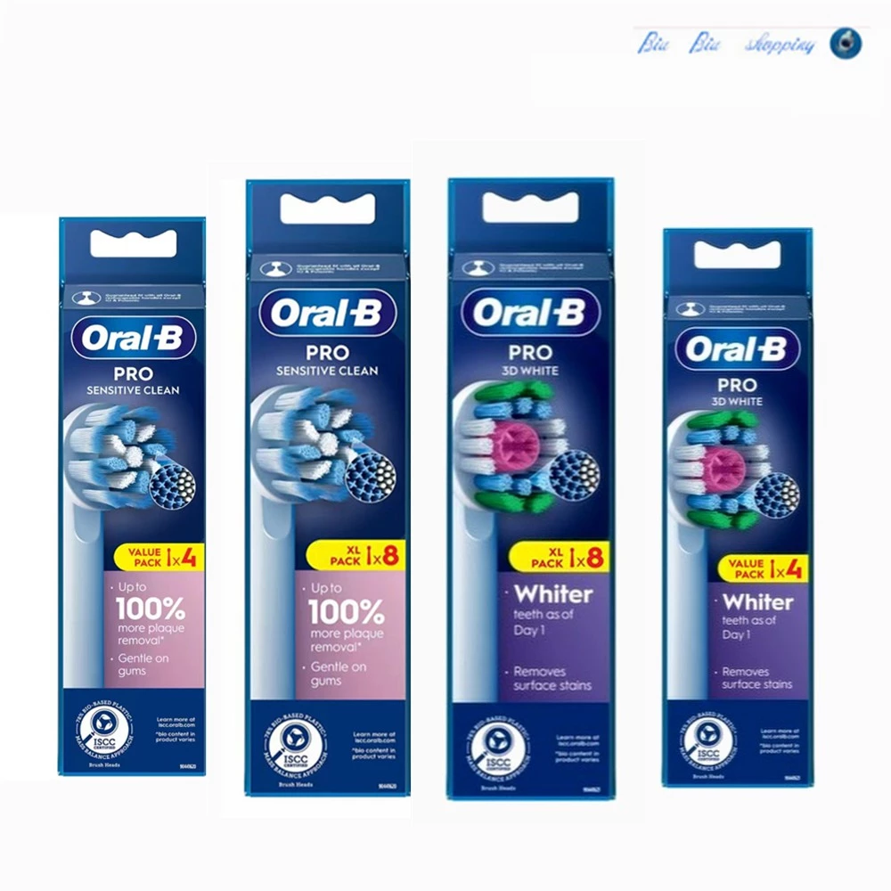Oral B PRO Sensitive Clean & 3D White เปลี่ยนหัวแปรงสีฟันไฟฟ้า โปรคลีน 4 &8 pac/กล่อง