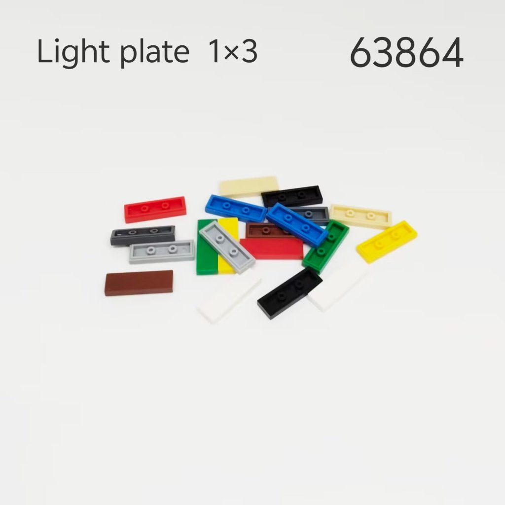 มอค 50 ชิ้นอนุภาคขนาดเล็กประกอบอาคารบล็อก 1 x 3 แผงเคลือบเงาเข้ากันได้กับ 63864 ชิ้นพื้นฐาน