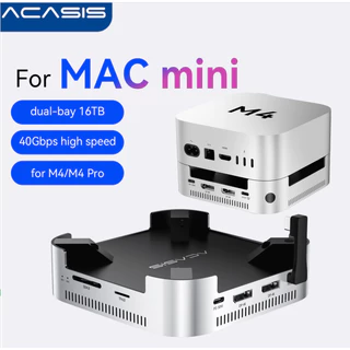 ACASIS 40Gpbs Enclosure Docking Station ใช้งานร่วมกับ Thunderbolt 4/3 - USB-C พร้อม 2xDP, SD/TF 3.0, 3xUSB-A 3.1, 2xM.2 & 30W PD ชาร์จสําหรับ Mac mini M4/แล็ปท็อป docking station