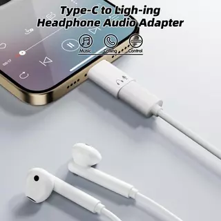 Type C ชายเป็น IOS หญิงหูฟัง Converter USB C หูฟังอะแดปเตอร์เสียงสําหรับโทรศัพท์ iPhon 15 16