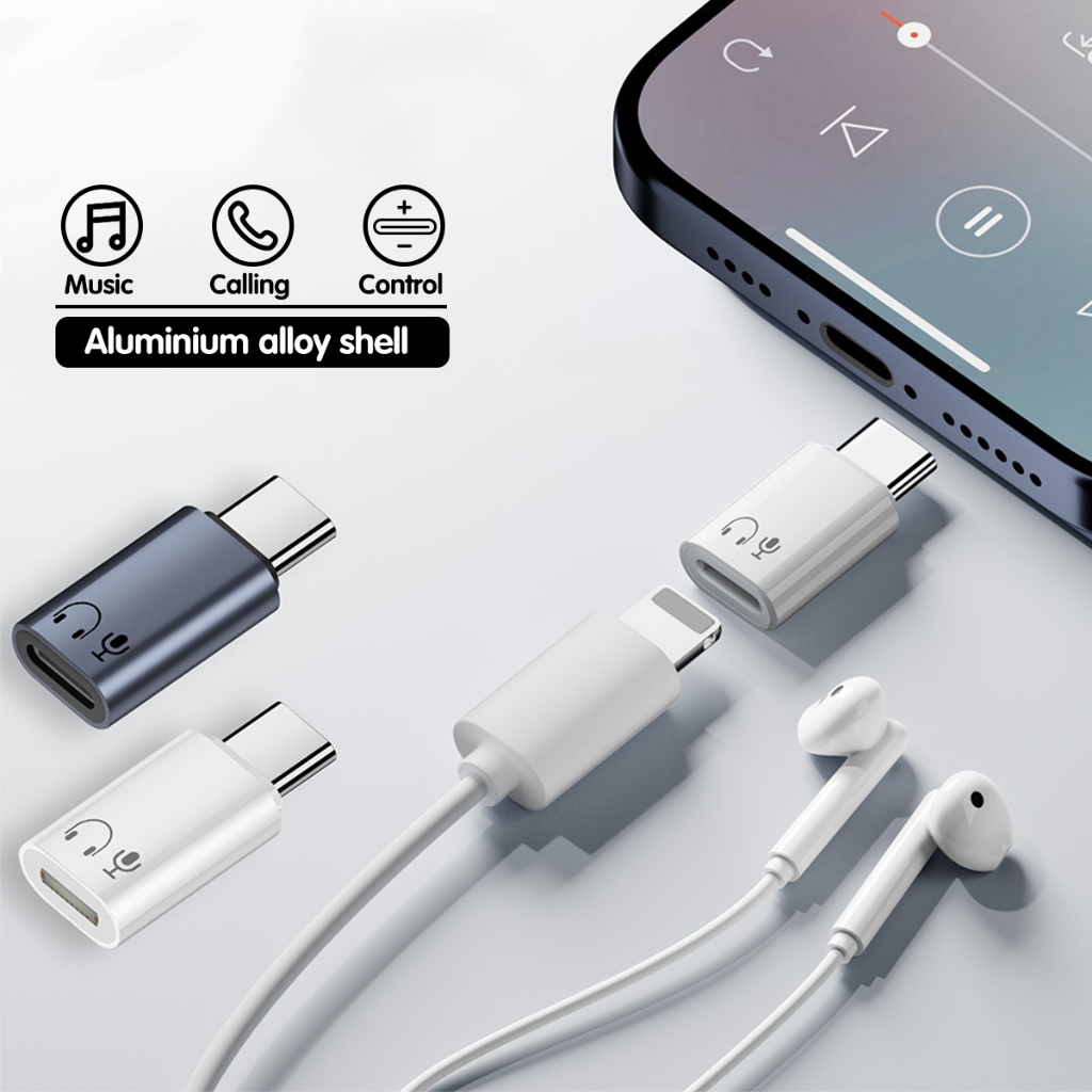 Type C ชายเป็น IOS หญิงหูฟัง Converter USB C หูฟังอะแดปเตอร์เสียงสําหรับโทรศัพท์ iPhon 15 16